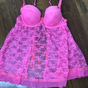Cassandra Intimates pink lace teddy Medium